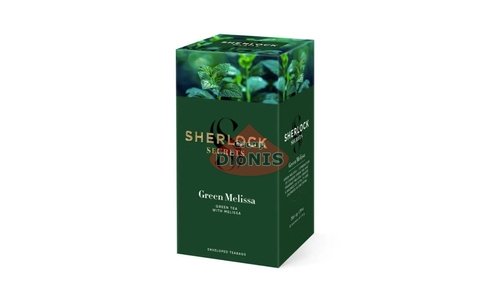 Чай зелений Sherlock Secrets Green Melissa Зелена Меліса 22 саш по 1.8 г - 1