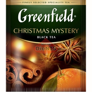 Чай черный Greenfield Christmas Mystery 100 саш по 1.5 г с пряностями и ароматом цитрусовых ХоРеКа