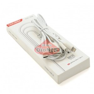 Кабель USB 2.0 Combo 3 in 1 Lightning/microUSB/Type-C 1.0м KSC-078 White BOX 26833