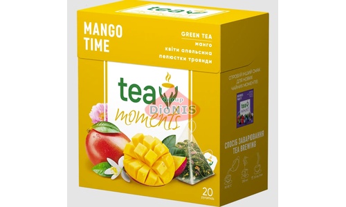 Чай зеленый Tea Moments Mango Time Время Манго 20 пирамидок по 1.7 г - 1