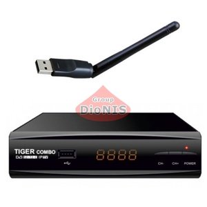 Комплект: Ресивер TIGER Combo DVB-S2/T2/C + Wi-Fi адаптер