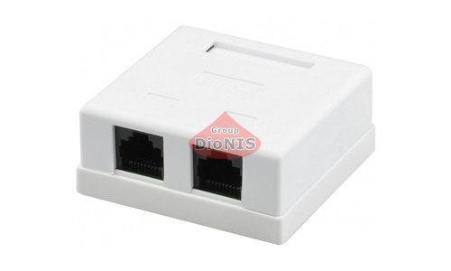 Розетка RJ45 RITAR UTP 8P8C Cat-5 2 порта накладная Белый (00200) - 1