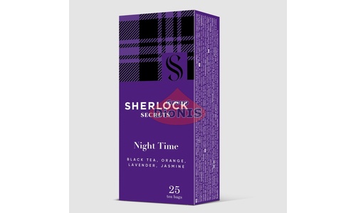 Чай черный Sherlock Secrets Night Time Ночное время 25 пак по 2 г апельсин, лаванда, жасмин - 1