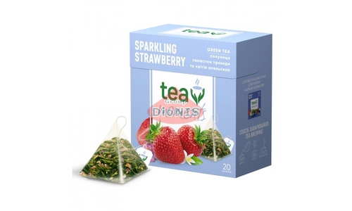 Чай зеленый Tea Moments Sparkling Strawberry Игристая Клубника 20 пирамидок по 1.7 г - 1