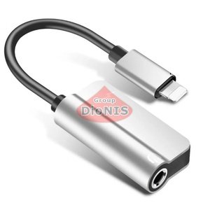 Переходник 2 в 1 Lightning to Jack 3.5mm to Lightning MY032 Silver разветвитель для наушников и зарядки 19773