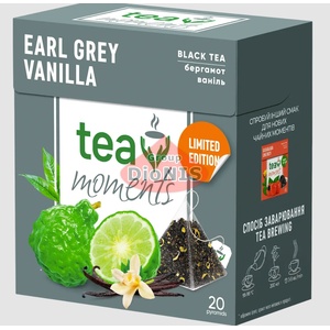 Чай черный Tea Moments Earl Grey Vanilla Эрл Грей Ваниль 20 пирамидок по 1.8 г