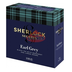 Чай черный Sherlock Secrets Earl Grey Эрл Грей 100 пак по 2 г со вкусом бергамота и лимона