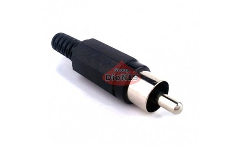Разъем RCA папа под пайку Voltronic пластик Черный 03865 - 1