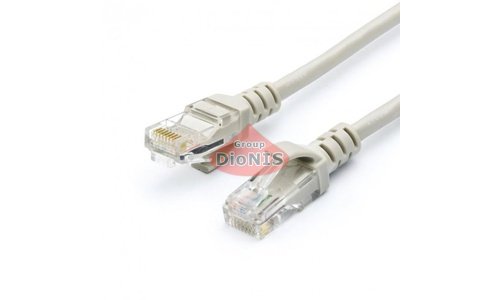 Патч-корд 25.0 м ATCOM СЕРЫЙ/Grey UTP RJ45 Cat.5e 24AWG CCA литой (9171) - 1