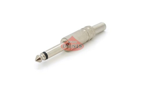 Разъем Jack 6.3 папа Mono с пружиной под кабель Voltronic металл серый 02791 - 1