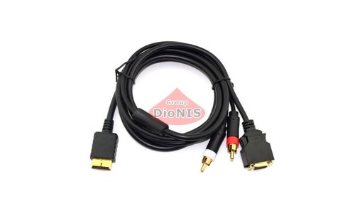 Кабель Sony PlayStation PS2/PS3 D-видео D-образный AV 1.8 м (21076) - 1