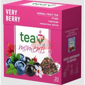 Чай фруктово-ягідний Tea Moments Very Berry Справжній Ягідний 20 пірамідок по 1.7 г