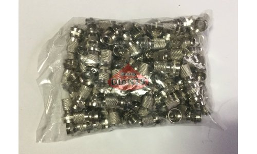 F-гайка (упаковка 100 шт) Разъем F-RG6 резьбовой на кабель типа RG6 F660 100102 - 1