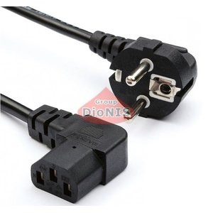 Кабель питания 220V 1.8m Atcom 0.75 мм CEE 7/7 Евровилка - IEC C13 Угловой 90 градусов ЧЕРНЫЙ (15270)