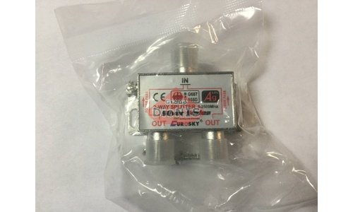 Splitter 2-WAY Eurosky 5-2500MHZ Розгалужувач з проходом напруги 5В супутникове, ефірне, кабельне ТБ - 2