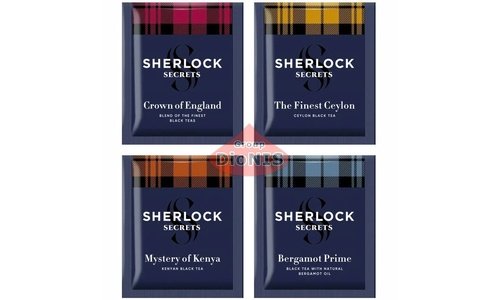 Набір чаю Sherlock Secrets Black assorted Чорний в асортименті 48 сашетів 4 смаки по 12 шт - 4