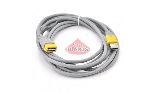 Удлинитель USB 2.0 V-Link AM/AF 1.5 m 1 феррит Grey/Yellow (10131) - 1