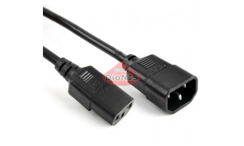 Кабель живлення 220V 1.8m Voltronic 0.75 мм PC-monitor 3pin IEC C13-C14 ЧОРНИЙ (00342) - 1