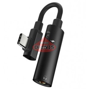 Перехідник 2 в 1 TYPE-C to Jack 3.5mm to TYPE-C розгалужувач для навушників і зарядки Black 19771