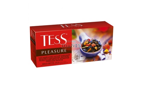 Чай чорний TESS PLEASURE 25 пакетів по 1.5 г з шипшиною, яблуком та пелюстками квітів - 1