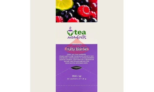 Чай черный Tea Moments Fruity Berries Фруктовые Ягоды 22 саш по 1.8 г малина, смородина, бергамот - 2