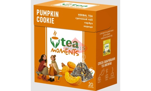 Чай гречишный Tea Moments Pumpkin Cookie Тыквенное печенье 20 пирамидок по 1.8 г - 1