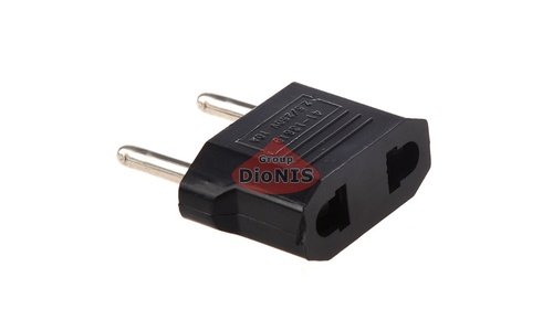 Перехідник 220V UK / US на EU євро без заземлення Чорний Voltronic 02694 - 1
