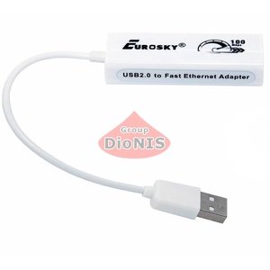 Перехідник USB 2.0 - LAN RJ45 RTL8152B Eurosky 10/100 Mbps Fast Ethernet Network Adapter Card For Windows/MacOS