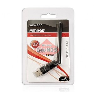 Адаптер USB WiFi Amiko 860 (на чипе 5370) 2 dBi (150 мм) 150 Мбит/с Сетевой адаптер b/g/n