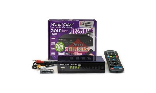 Комплект: Ресивер WORLD VISION T625A/Т625А LAN Програмуємий пульт + Антена Фаворит 50 км з підсилювачем 5В - 4