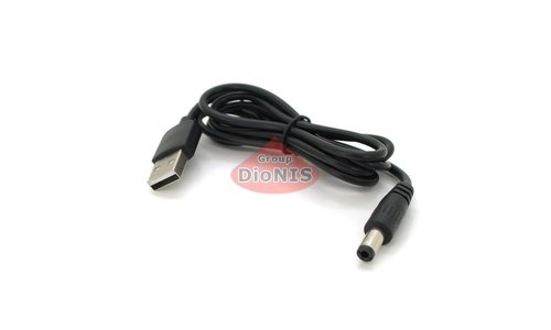Кабель для планшета / роутера USB 2.0 Out 5V на DC 5.5/2.5 мм Black 0,7 м (29169) - 1