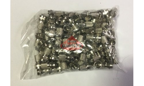 F-гайка (упаковка 100 шт) Недорога Під кабель RG-6 Накрутка L=18мм Цинк (000178) - 1