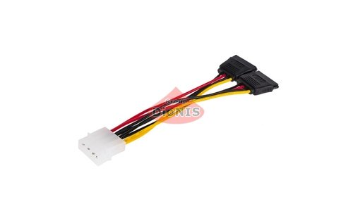 Кабель Molex 4 pin - 2*SATA 15 pin 16см ATCOM для живлення (16148) - 2