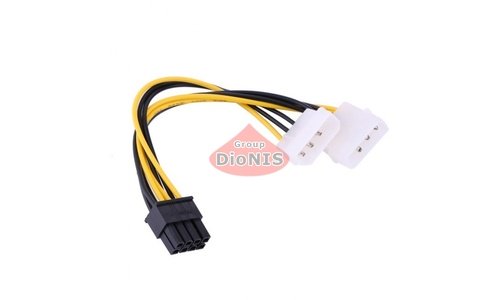 Кабель-перехідник 8 pin - 2*Molex 4 pin 15см Voltronic для живлення відеокарти (11336) - 1