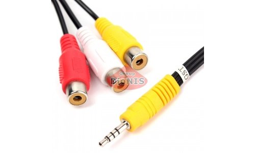 Перехідник 3RCA на Mini Jack (мініджек 3.5) 10 см - 1