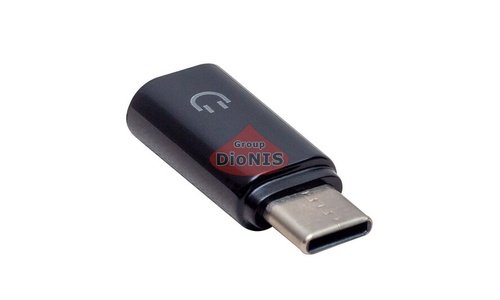 Перехідник Type-C тато на Jack 3.5mm для навушників мама KIN KY-195 Black 31352 - 1