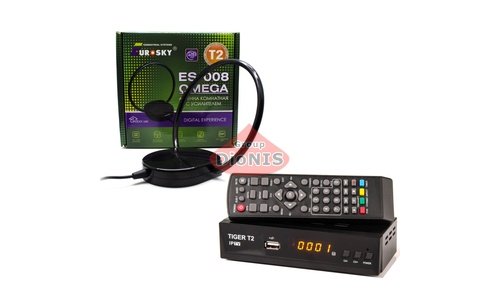 Комплект: ресивер TIGER T2 IPTV C / T2 + Антена ES-008 - 1