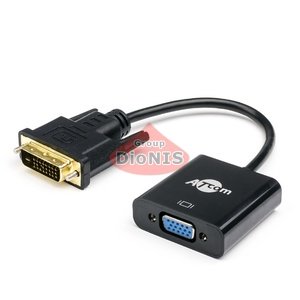 Конвертер DVI-D 24+1 тато на VGA мама 10cm ATCOM 4K/2K Black 9214