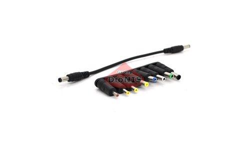 Переходник 8 в 1 5.5х2.1 DC 6.5х4.4; 6.3х3.0; 5.5х2.5; 5.5х2.1; 5.5х1.7; 4.8х1.7; 4.0х1.7; 3.5х1.35 + кабель 5.5х2.1 (03556) - 1