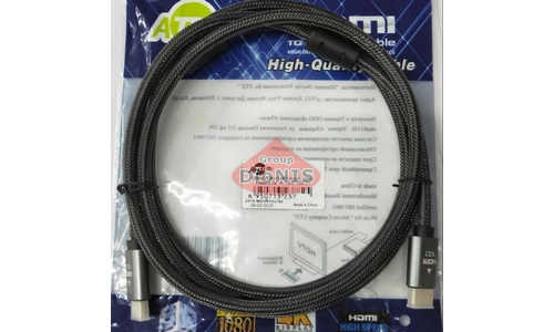HDMI - HDMI кабель 3,0м ATCOM Premium Series 4K 60HZ v2.1 Черный/Серый (23783) - 1
