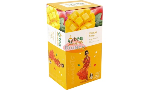 Чай зеленый Tea Moments Mango Time Время Манго 22 саш по 1.6 г манго, лепестки розы - 1