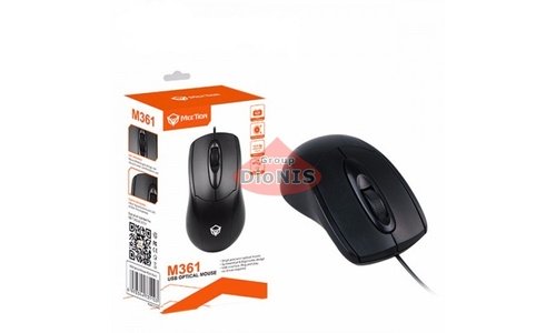 Миша дротова MeeTion MT-M361 BLACK оптична чорна USB Optical Mouse 1000 dpi - 1