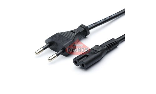 Кабель живлення 220V 1.5m Voltronic 0.5 мм CEE 7/16 - IEC C7 2-х контактний ЧОРНИЙ (02507) - 1