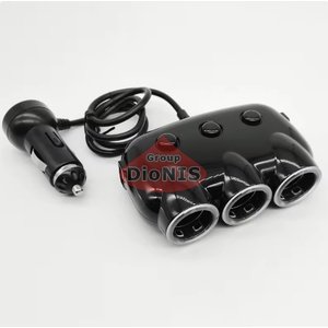 АЗУ ES-09 3хDC 12/24В + 2хUSB 2.1A 120 Вт разветвитель ATCOM Черный 13151