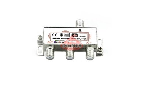 Splitter 3-WAY Eurosky 5-2500 MHZ Разветвитель с проходом питания 5В эфирное, кабельное ТВ - 1