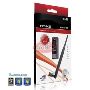 Адаптер USB WiFi Amiko 880 (на чипе 5370) 5 dBi (236 мм) 150 Мбит/с Сетевой адаптер b/g/n