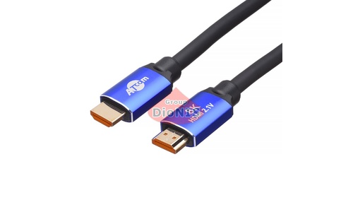 HDMI - HDMI кабель 10,0м ATCOM ver 2.1 Real 8K 48Gbps 8K 60Hz/4K 120Hz ARC 3D Чорний/Синій (88810) - 1
