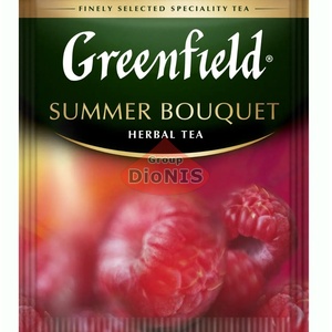 Чай травяной Greenfield Summer Bouquet 100 саш по 2 г с малиной, Каркаде Гринфилд ХоРеКа