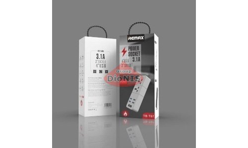 Сетевой фильтр Power Socket ТВ-Т07 2 Розетки 2500Вт-10А/110-250В + 4 USB 5V 3.1A защита от перенапряжения / замыкания 2.0 м White - 3