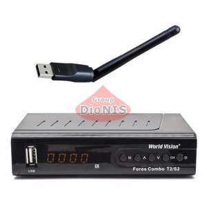 Комплект: Ресивер World Vision Foros Combo S2/T2/C + Wi-Fi адаптер